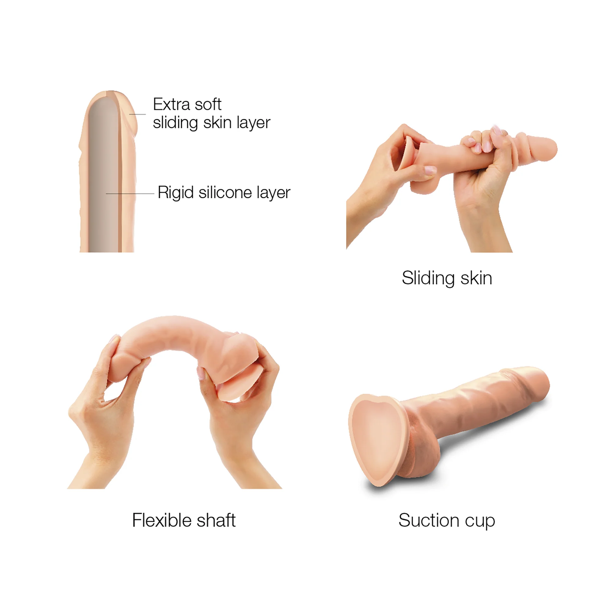 Sliding Skin Dildo Réaliste - Image 3